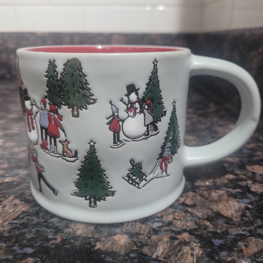 Christmas Coffee Mug "Joy All The Way" Spectrum Designz Embossed 17oz mug